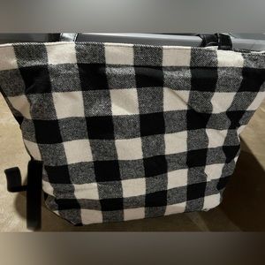 White/black Buffalo print tote/weekender tote!